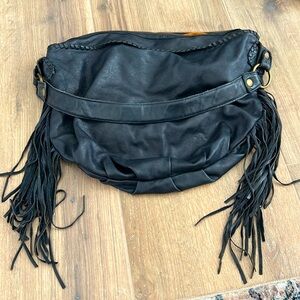 Patricia Nash Navy Hobo Bag Fringe